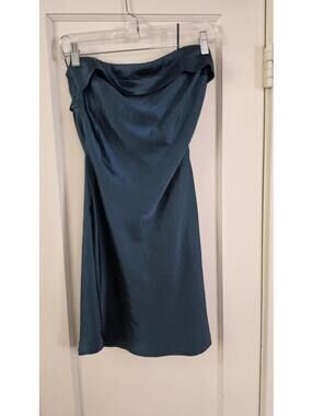 Elegant Satin Mini Dress in Deep Teal